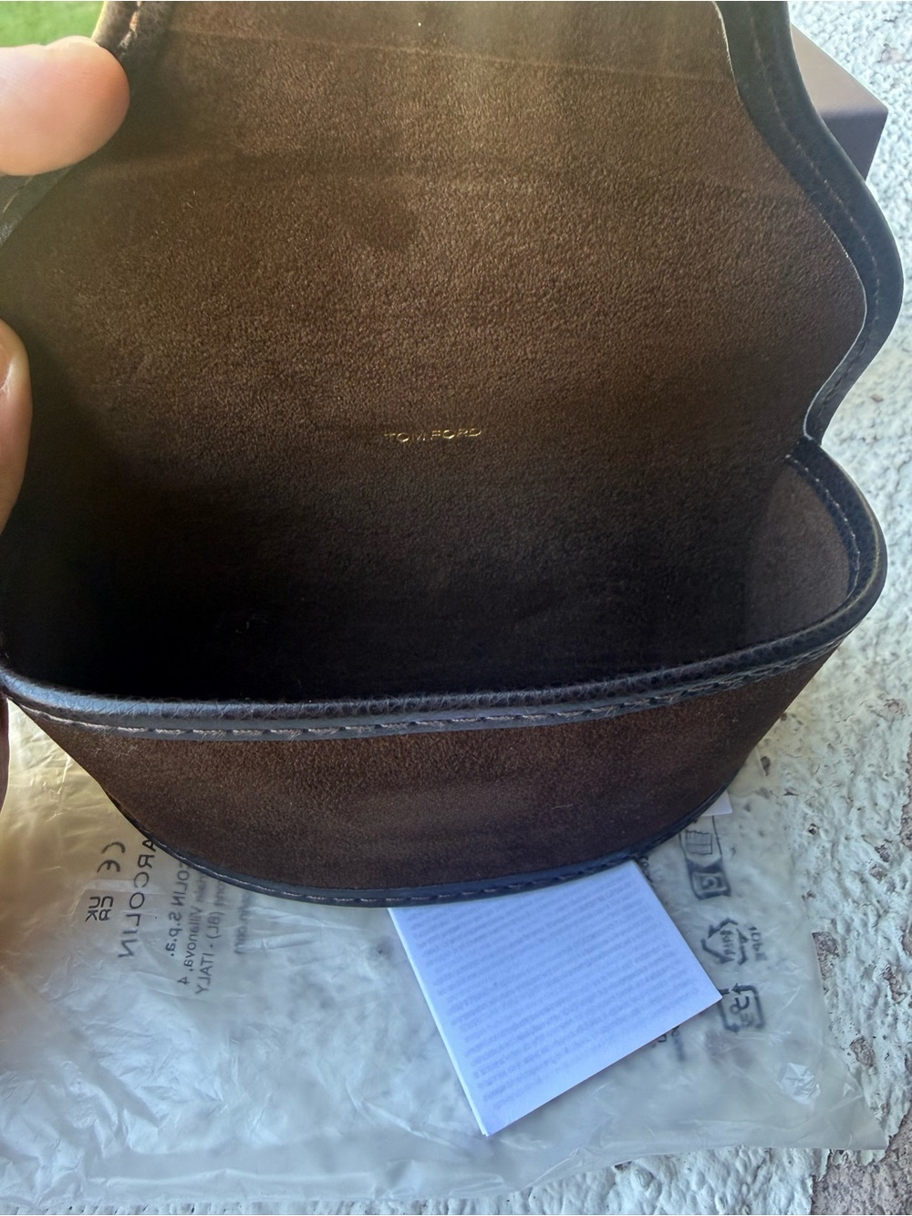 Tom Ford Brown Suede Sunglasses Case with Box - Picture 2 of 5